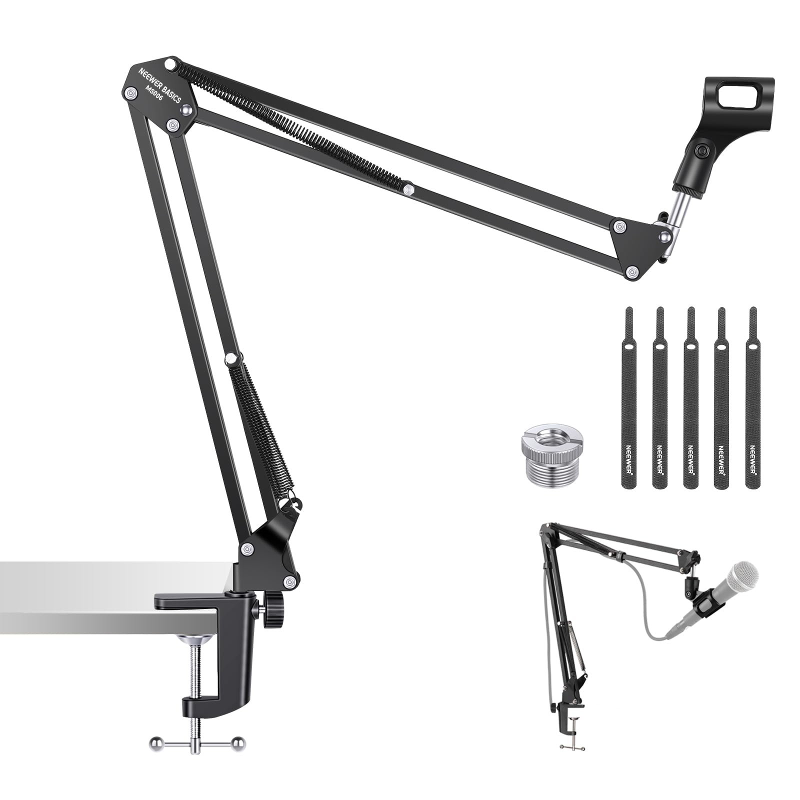 Photo 1 of ***MISSING PARTS***
NEEWER Microphone Arm Stand, Suspension Scissor Boom Mic Arm Desk Mount with Clip & 3/8" to 5/8" Adapter Compatible with Blue Yeti Snowball HyperX QuadCast SoloCast Shure, Max Load 3.3 lbs, MS006