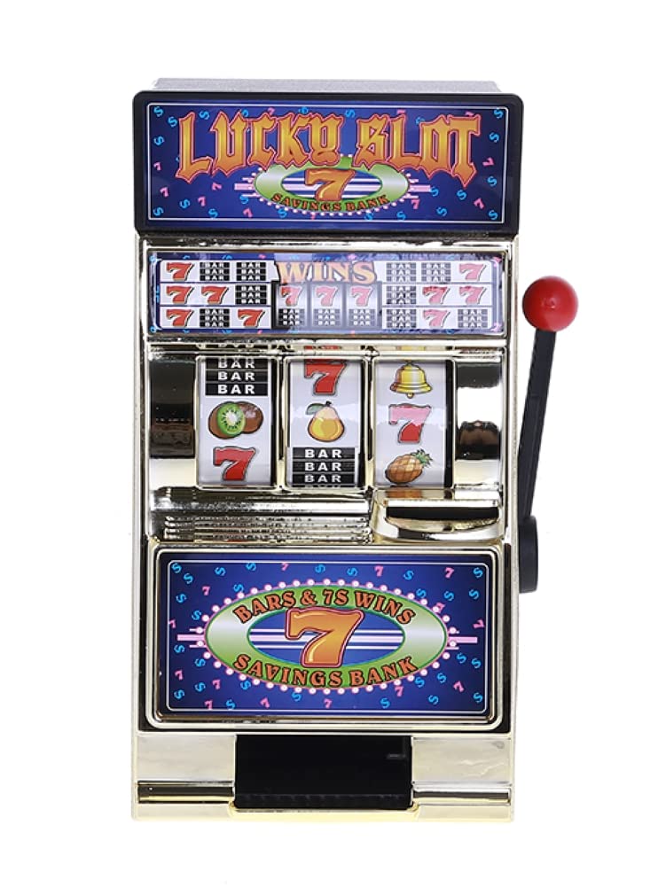 Photo 1 of Mini Slot Machine. Get Lucky Spin Manual Handel Win 777 Jackpot. Realistic Casino Game 8" X 5" X 4"