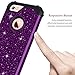 Pandawell Compatible iPhone 6s Case, iPhone 6 Case, Glitter Sparkle Bling Heavy Duty Hybrid Sturdy High Impact Shockproof Protective Cover Case for Apple iPhone 6s/6, Shiny Purple/Black