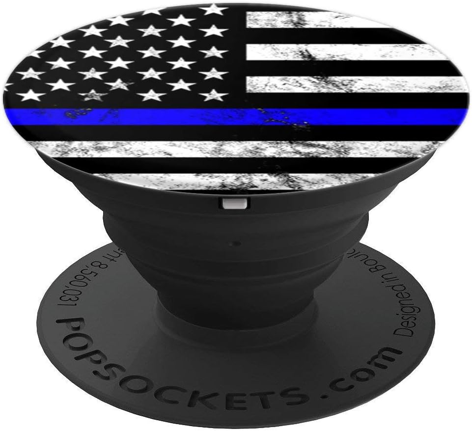 Blue Lives Matter Police USA Flag America Cop PopSockets Swappable PopGrip