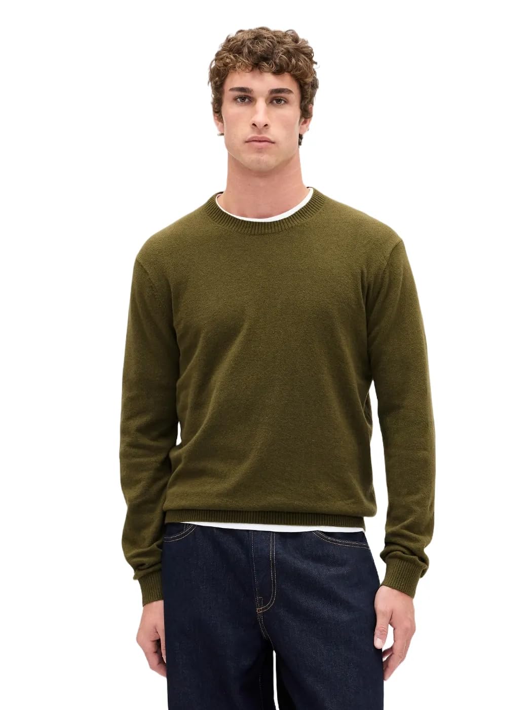 GAP Mens Cashsoft Crewneck Sweater Ripe Olive M