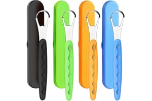 Tongue Scraper for Adults, Stainless Steel Tongue Cleaner 4 Pack - Reduce Bad Breath, Daily Oral Hygiene Essentials with Trav