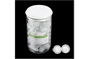 BKSIGA Syringe Filters PTFE 100Pcs Hydrophobic Filtration 25mm Diameter 0.45μm Pore Size