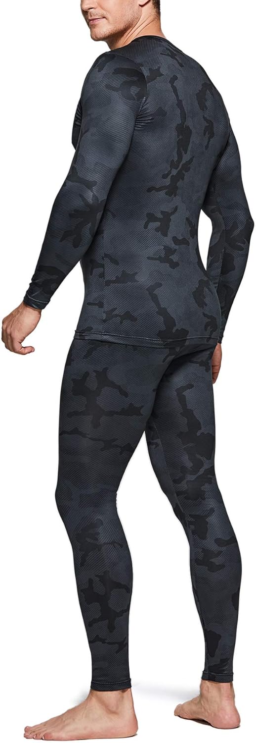 TSLA Men's Thermal Underwear Set, Microfiber Soft Fleece Lined Long Johns, Winter Warm Base Layer Top & Bottom: Clothing