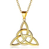 ChicSilver 925 Sterling Silver Good Luck Irish Celtic Knot Necklaces Vintage Triangle/Cross/Round Pendant Necklaces Gift for Women