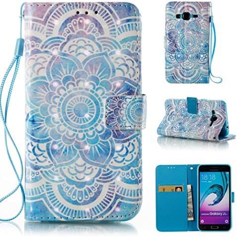 FlREFlSH Galaxy J3/J310 case, Durable Magnetic Closure Card Slots Impact Resistant Protective Shockproof Cover Case Premium Thin Synthetic Leather Crystal Wallet Cover Case for Samsung Galaxy J3/J310