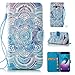 FlREFlSH Galaxy J3/J310 case, Wrist Straps Credit Card Holder Wallet Slip-Proof Premium PU Leather Durable Scratch Resistant Kickstand Wallet Case Cover for Samsung Galaxy J3/J310-Flower