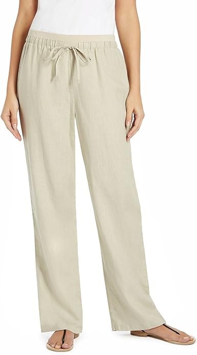 plus size drawstring linen pants
