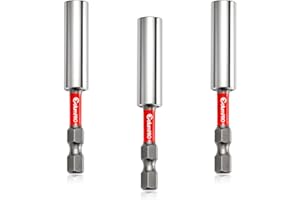 ColumPRO 3PCS 1/4" Strong Magnetic Impact Bit Holder,Hex Shank S2 Steel Magnetic,Drill Bit Extension for Impact Driver, Cordless Drill