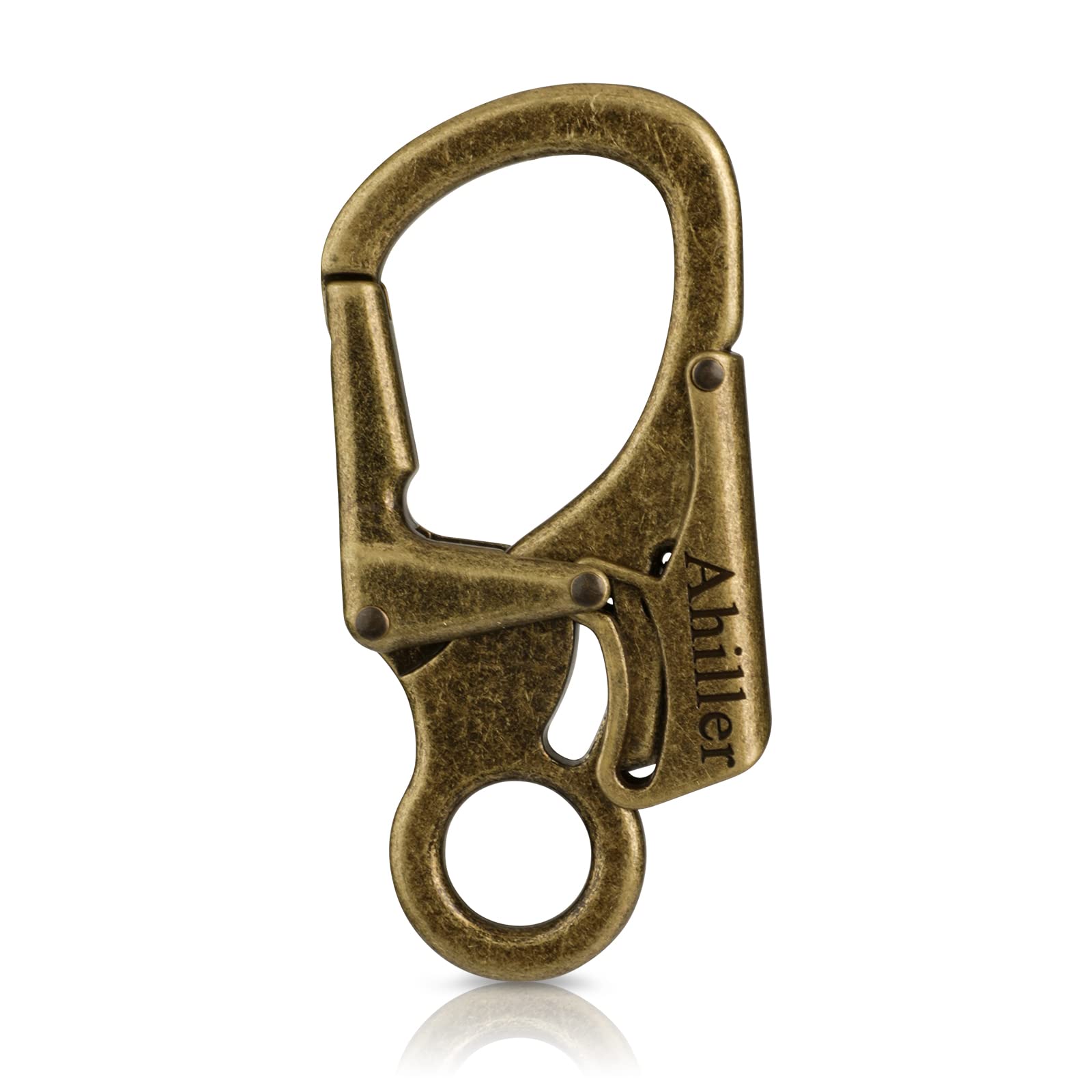 Ahiller Carabiner Clip, Double Anti-Misopening Locking Design, 3 Inch Alloy Caribena Hook, Keychain for Outdoor Camping, Hiking, Fishing, Key Ring Clip (Bronze-1P) — image 1