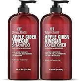 Botanic Hearth Apple Cider Vinegar Shampoo and Conditioner Set | Helps Dry Itchy Scalp, Dandruff, Frizz and Hair Loss | Color Safe, Sulfate Free Shampoo | All Hair Types, Men and Women, 16 fl oz each