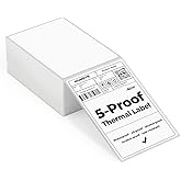 MUNBYN 4"x6" Direct Thermal Shipping Labels, Durable Waterproof, Oil-Proof, Scratch-Proof, Alcohol-Resistant, Tear-Resistant Label Paper for Thermal Printers, Packages, 380 Sheets/Fanfold