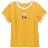 Stelle Girls Graphic Tees Short Sleeve Girls Shirts Cute Tops Crew Neck Casual Basic Summer T-Shirt for Kids Teen 4-15 Years