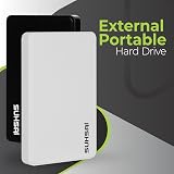 SUHSAI 500GB External Hard Drive 2.5" USB 2.0 Portable HDD Storage Mac/PC White view 2