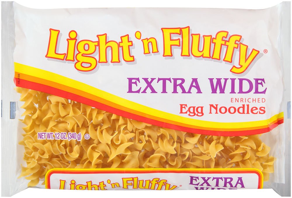 Amazon.com : Light 'n Fluffy Extra Wide Egg Noodles, 12 oz Bag : Grocery &  Gourmet Food