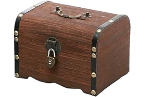 Wooden Money Box With Lock And Key, Secure Piggy Bank For Saving Cash And Small Items, Natural Wood Storage Box For Children 