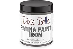 DIXIE BELLE PAINT COMPANY Dixie Belle Patina Paint - Patina Finishing for Aged, Weathered Metal Look - Metallic Impersonation DIY Paint (Iron, 8 Fl Oz)