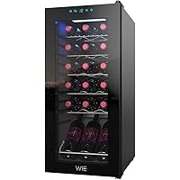WIE Wine Cooler 18 Bottle Refrigerator Wine Fridge Compressor for Home Freestanding Wine Cellars White Red Digital…