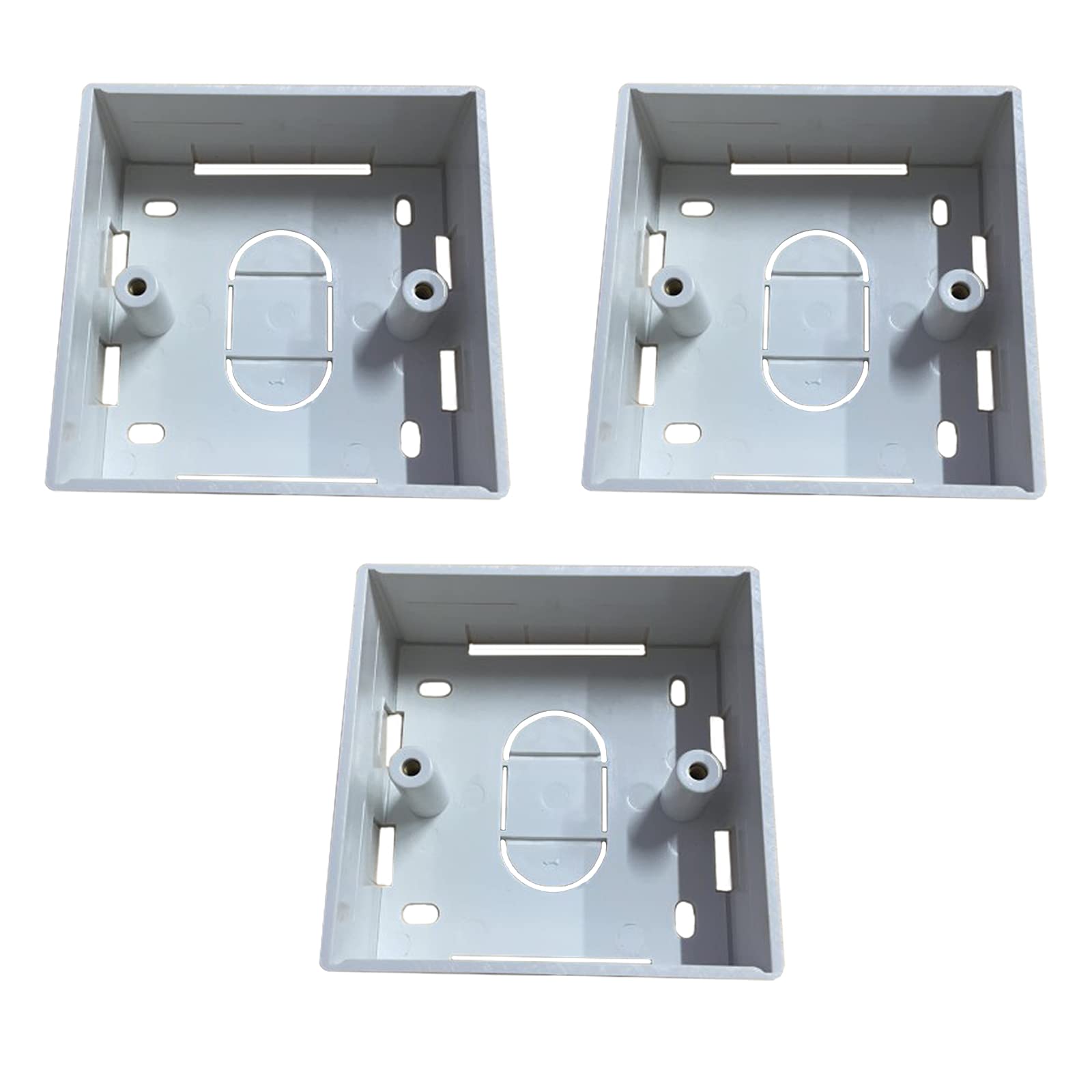3 Pcs White Surface Mount Backbox Electrical Outlet Plates Surface Mount Back Boxfor for Network Wallplate Ethernet Faceplate