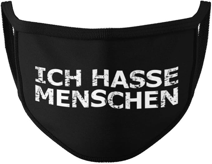 Dilara Maske Mit Spruch Motiv Masken Aus Baumwolle Baumwollmaske Mit Aufdruck Ich Hasse Menschen Amazon De Bekleidung