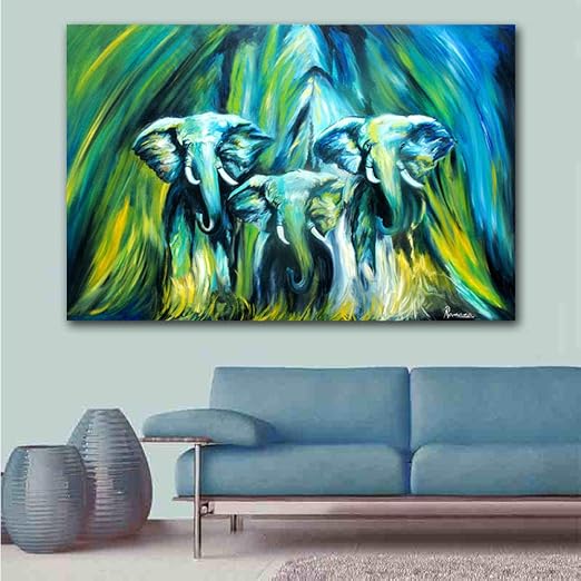 Lona Cartel Pintura Elefante Arte De La Pared Decoracion Pintura