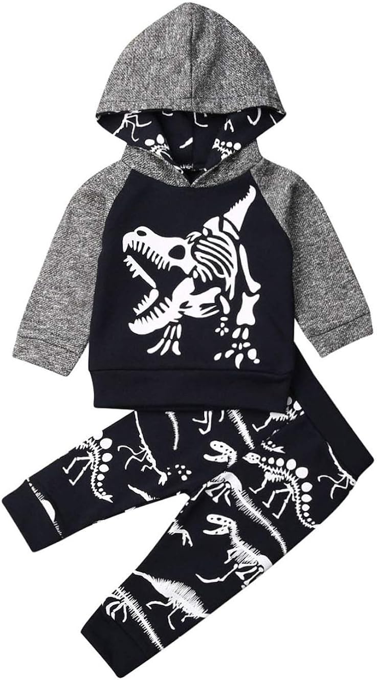 Set di 2 vestiti per bambini e ragazzi con stampa a maniche lunghe e