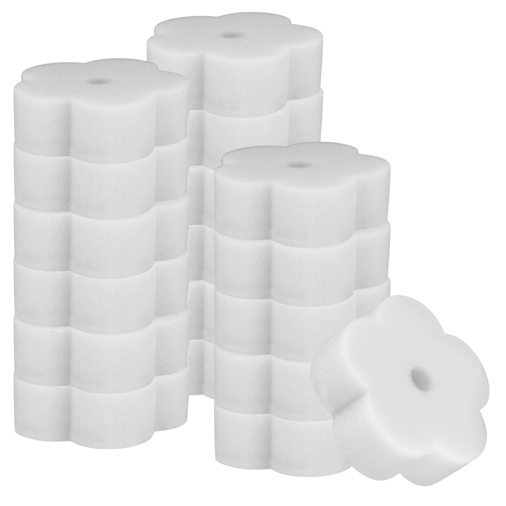 18 Pcs Oil Absorbing Scum Sponges, Flower-shaped Hot Tub Cleaning Sponges, Oil Sponge Cleaning Tools Sponges for Hot Tub, Kitchen, Bathroom, Home - White