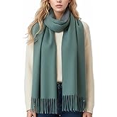 PFLife Wool Scarf 80''*27'' Women Cashmere Touch Scarf Gift Box Shawl Thick Oversized Scarves Wraps Tassels Double Side