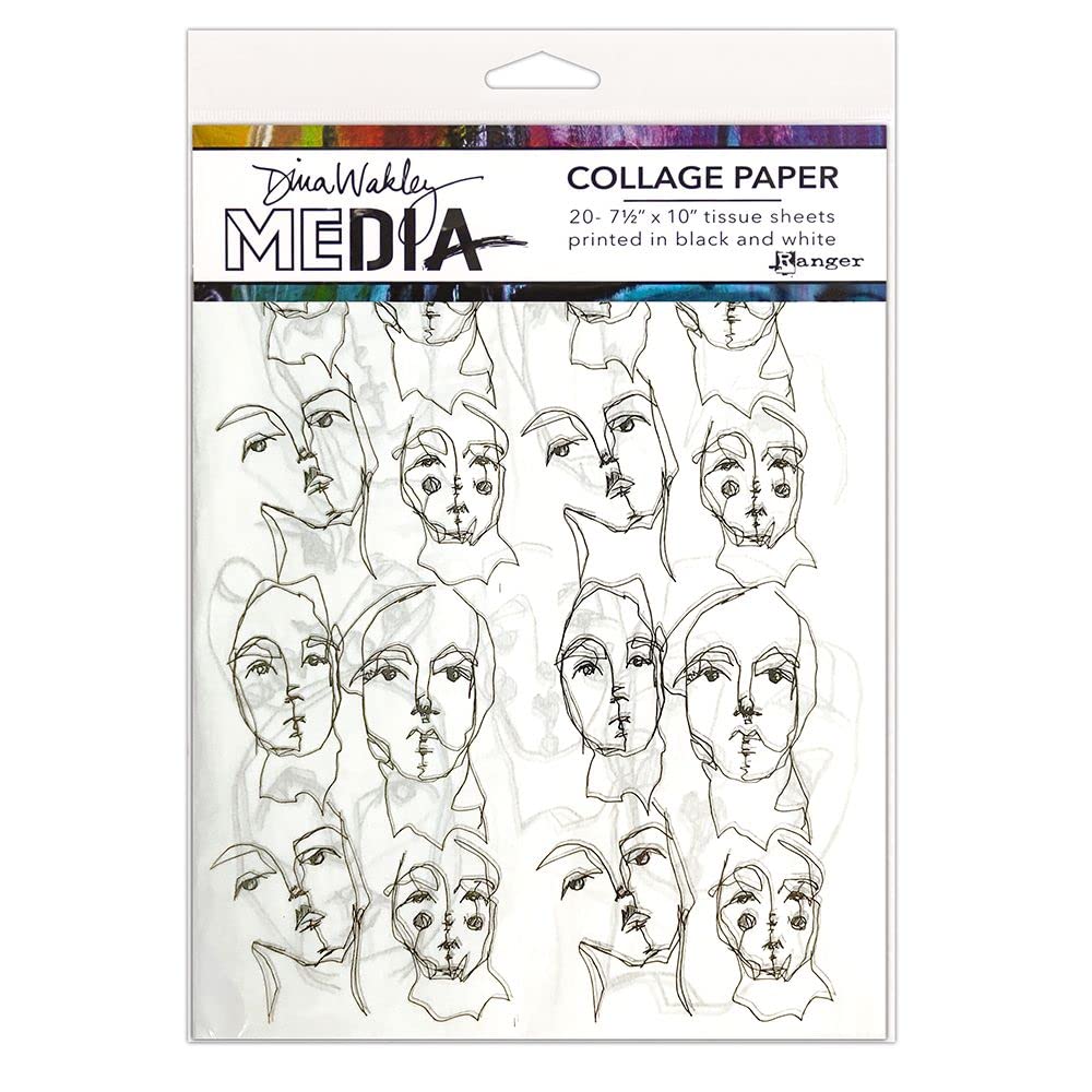 Dina Wakley Media Collage Tissue Paper 7.5"X10" 20/Pkg-Church Doodles