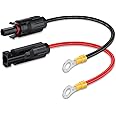 ELECTOP 10AWG Solar Panel Connector Cable, Solar Connecter to O Ring Solar Panel Adaptor Cable with Male and Female Connector for Solar Generator Inverter Battery Pack Charger