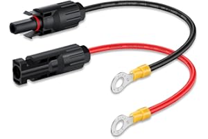 ELECTOP 10AWG Solar Panel Connector Cable, Solar Connecter to O Ring Solar Panel Adaptor Cable with Male and Female Connector for Solar Generator Inverter Battery Pack Charger