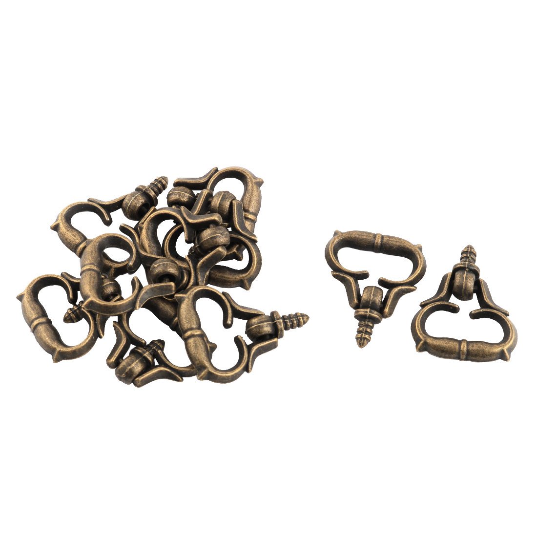 sourcingmap Metal Home Dresser Door Jewelry Box Drawer Pull Handle Ring Knob 3mm Male Thread 10pcs