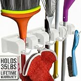 Broom Holder Wall Mount, Mop and Broom Organizer – Wall Mounted Broom Rack & Mop Rack, Rack for Brooms and Mops | Broom Hange