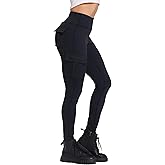 Womens Cargo Leggings Yoga Work Pants with Pockets Gym Athletic Workout Running Hiking High Waisted Tummy Control