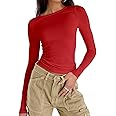Abardsion Women's Casual Basic Going Out Crop Tops Slim Fit Short Sleeve Crew Neck Tight T Shirts