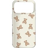Cute Teddy Bear Pattern Cuddly Coquette Aesthetic Case for iPhone 17 Pro Max