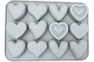 SENCCO Silicone Candle Molds, 3D Heart Shape Silicone Molds, Romantic Atmosphere Design, Odorless, BPA Free, Silicone Molds for Candle Making, DIY, Resin, Wax, Soap, Chocolate Etc