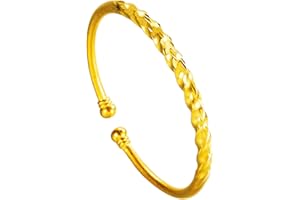 Pitmmord Fashion Adjustable Arm Bracelet 18K Gold Plated Open Cuff Bracelet