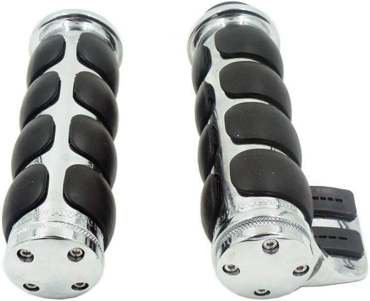 Jackey Awesome Custom Chrome Billet Aluminium Comfortable Hand Grips Throttle Assistor Cruise Assist Wrist for Motorcycle Cruiser Chopper Touring 1" Handlebar, Black: Automotive