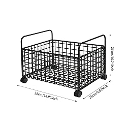 Under Desk Storage Cart Mobile Mesh Storage Cart