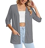 DB MOON Womens Summer Lightweight Cardigan 3/4
