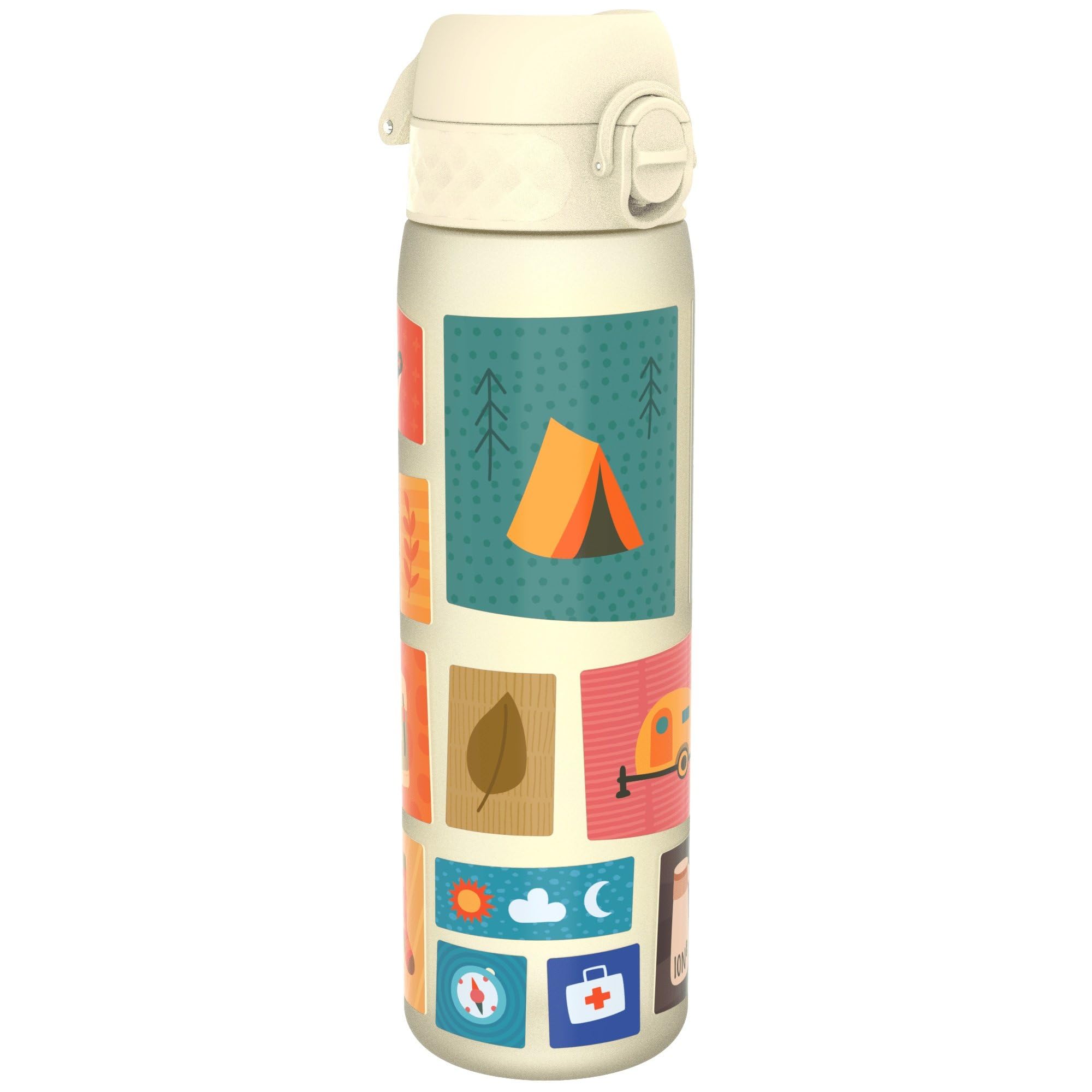 ION8 Water Bottle, 500ml/18oz, Slim Leak Proof & BPA-Free Drinking Bottle, Secure Lock Prevents Spills, Dishwasher Safe, Carry Handle, Ideal for Adults & Kids - Travel, Gym & School, Fishing & Camping