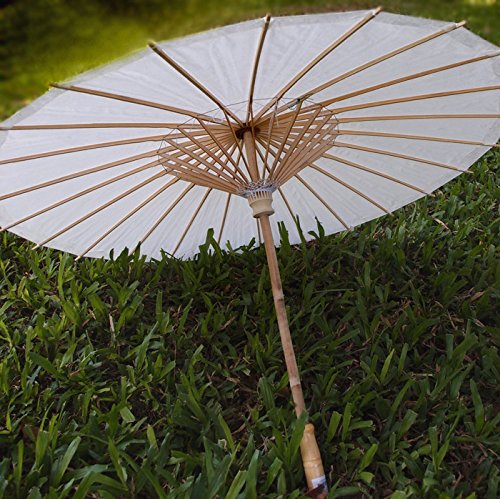 Quasimoon PaperLanternStore.com 32" White Paper Parasol Umbrella