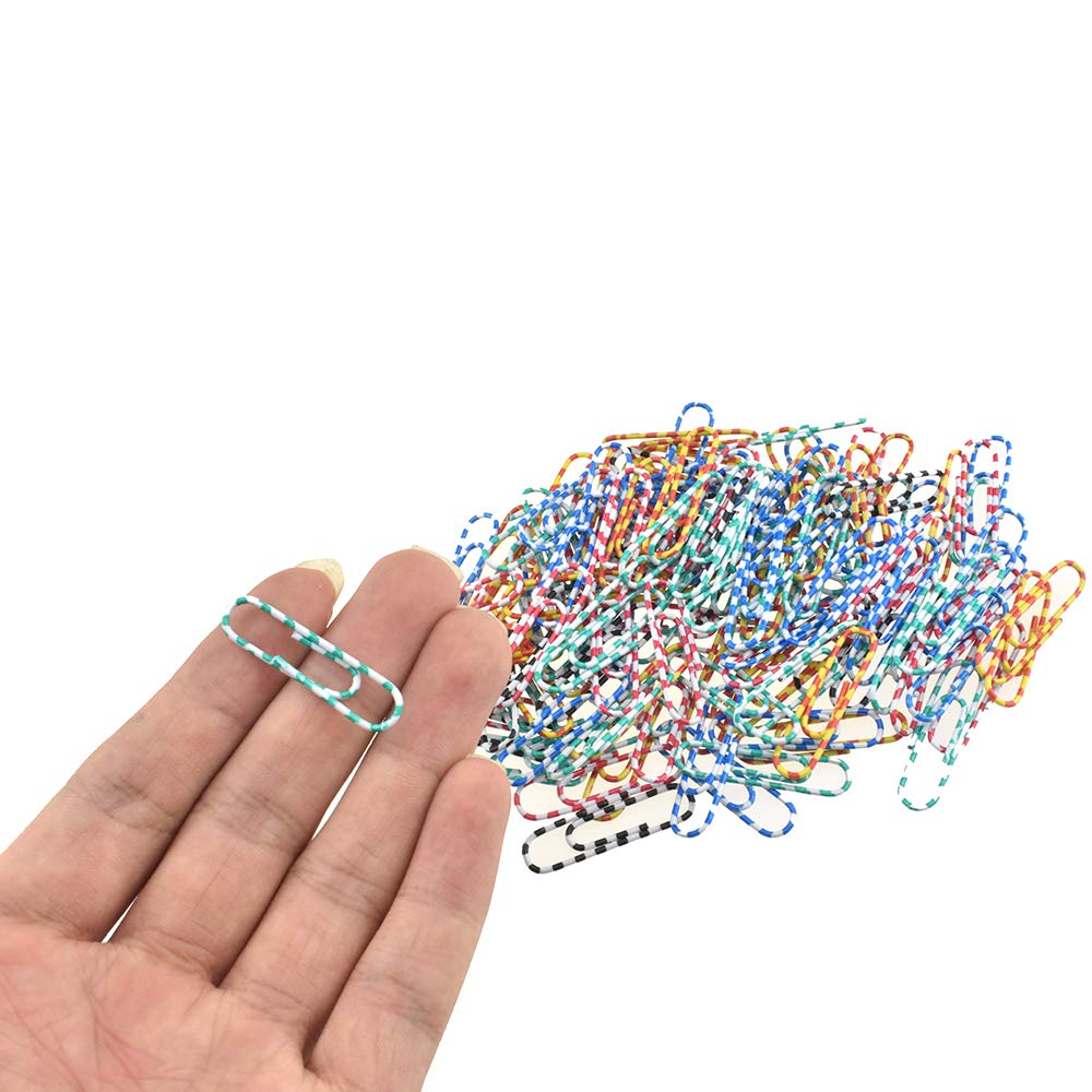 HAHIYO Paper Clips 1.3 inches (33mm) Length Striped Paperclips Vinyl Coated Prevent Scratching Tearing The Pages Sturdy Assorted Colors for Bookmark Organize Home Office School 120 Pack