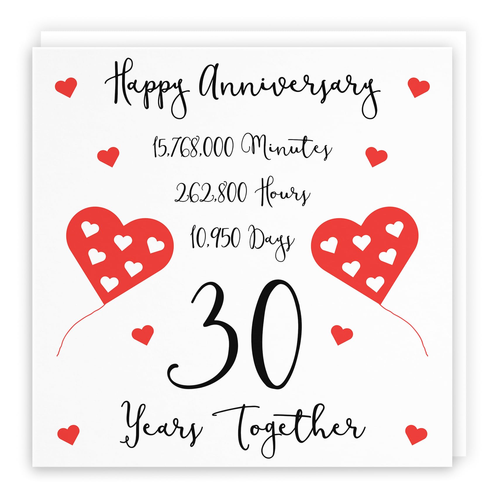 Hunts England - 30th Wedding Anniversary Card - 30 Years Together - Happy Anniversary - Timeless Collection - Fun Cute Card — image 1
