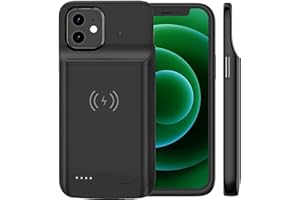 HUGUODONG Battery Case for iPhone 13 mini/12 Mini(5.4"), 8000mAh Portable Rechargeable Battery Pack, Wireless Charging Case Extended Battery Charger Case for iPhone 13 Mini