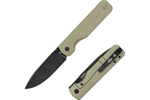 OKNIFE Duron Folding Pocket Knife, 3.5" PVD Coated Nitro-V Steel Blade, Frame Lock Lightweight O-Aluminum Ambidextrous Handle with Clip, Ideal EDC Tool for Outdoor, Camping & Survival (Olive Green)
