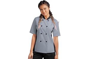 UA CHEF Women's Chef Coat - Breathable Mesh Panels, Professional Kitchen