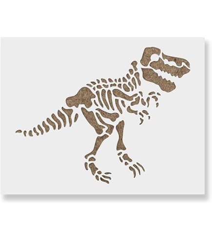 FINGERINSPIRE Dinosaur Construction Truck Stencils – 4 Reusable Painting Templates For DIY Crafts