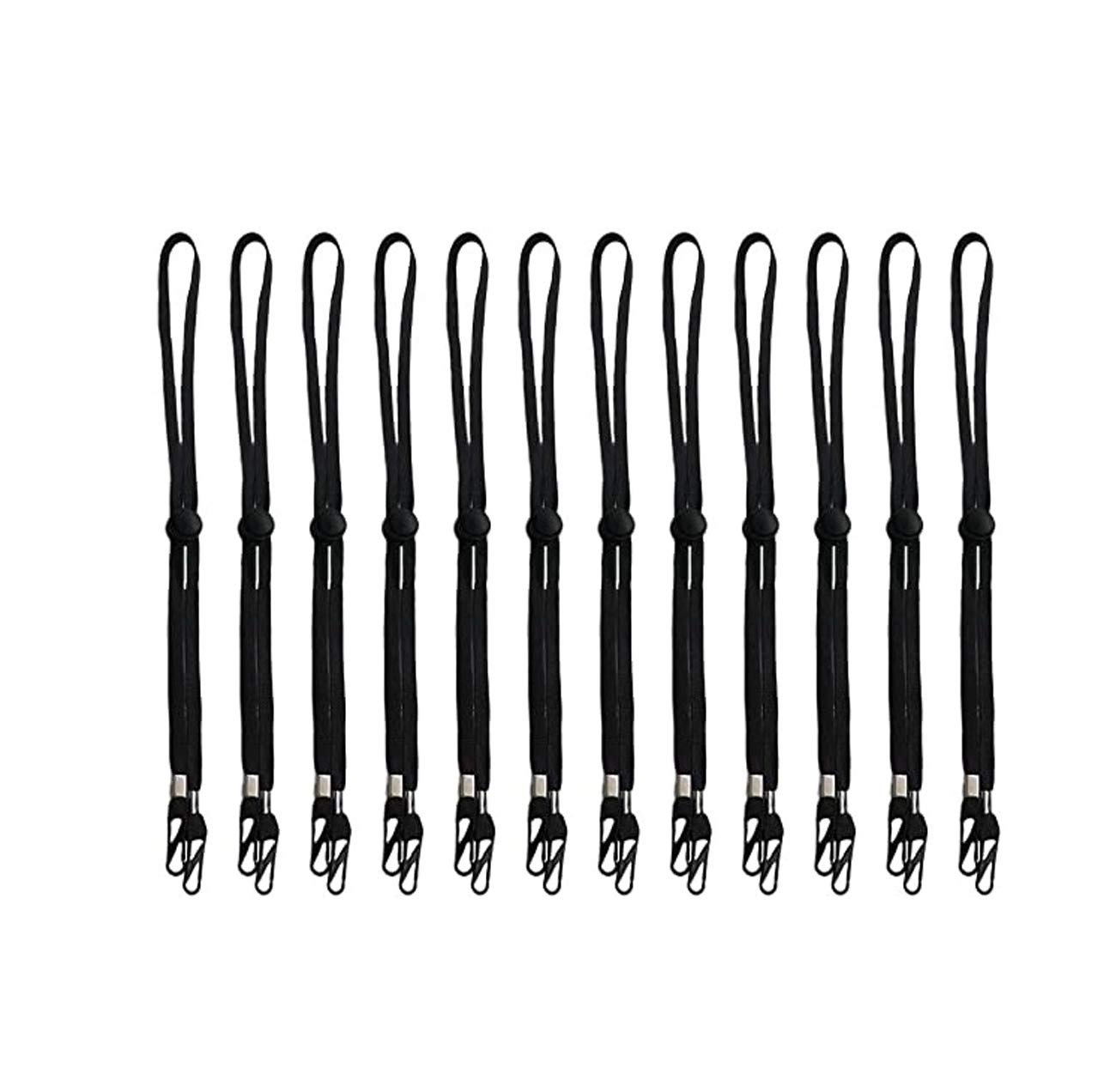 [12 PCS]Face Lanyard for Kids Adults,Adjustable Face Chain Holder Strap with Clips, Face Necklack Holder Strap to Keep Around Neck Handy for School Outdoor Sport,Black